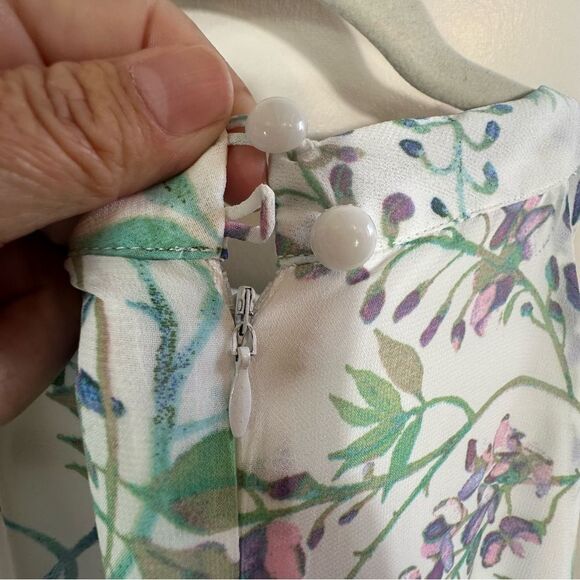 R&K Green and Purple Floral High Low Dress - Picture 5 of 6